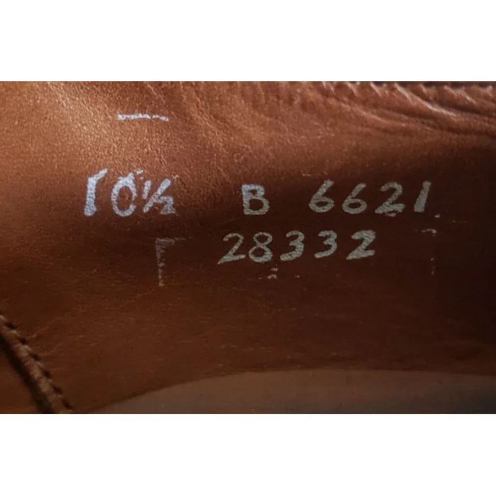 Allen Edmonds Hamptons 6621 Wingtip Oxfords Sz10.5 B Brown Burnished Calf Great